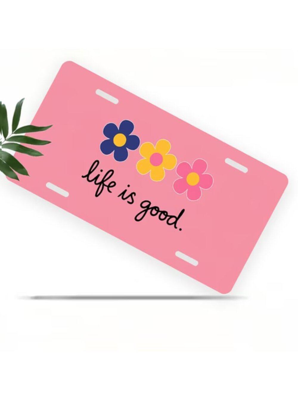 License Plate, Flower Power Quote Decorative Front,Personalized Stainless Steel